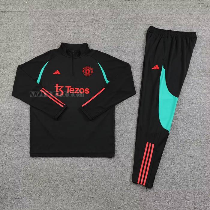 Tuta da Track de Felpa del Manchester United Bambino 2023-2024 Nero
